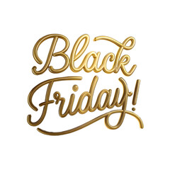 Golden Black Friday Script isolated on a transparent background