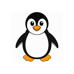 Fototapeta premium penguin on a white