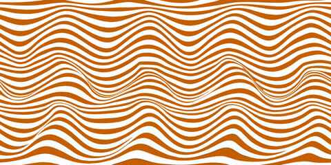 Abstract wavy stripes pattern with orange and white colors creating a mesmerizing optical illusion