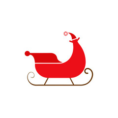 Christmas santa claus in a sleigh with reindeer vector