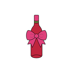 Wine Bottle Vector Art, Icon