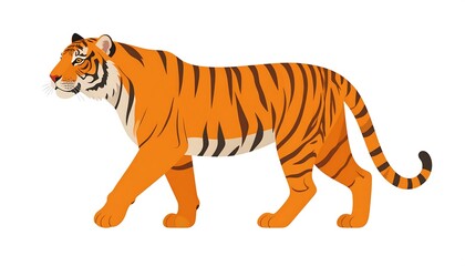 Obraz premium Cartoon tiger profile, side view