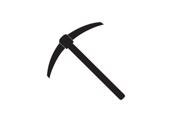 Pickaxe icon silhouette vector illustration isolated on white.