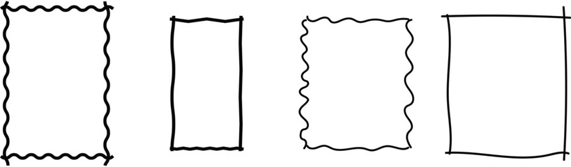 Hand drawn ink vintage frames in marine sea coastal style. Stamp or letter mark frames for greeting cards, wedding, birthday party, invitations. Minimalist coquette vector borders. Sketch art line
