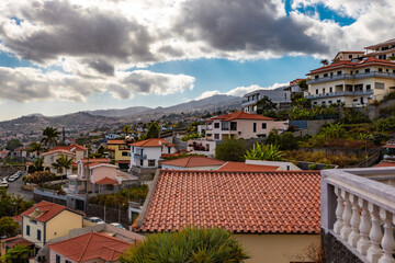 Obraz premium Aerial view of Funchal town in Madeira Portugal