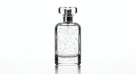 Sparkling Glass Perfume Bottle with Glittery Liquid Elegance and Refinement for Women