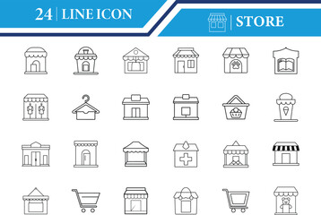 Modern Store Outline Icon Vector