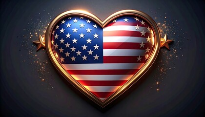 Patriotic heart design displaying the stars and stripes for national celebrations