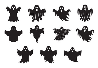Ghost silhouette set illustration. Vector flat art for Halloween. vector illustration eps file