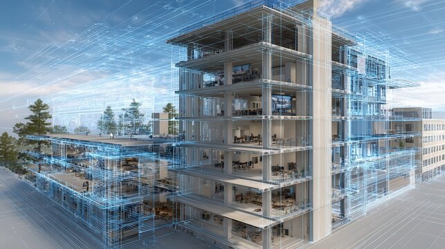 AIpowered construction innovations, smart design and automated project planning, building information modeling BIM, efficient construction workflows.
