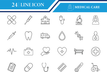 Medical Care Outline Icon Vector