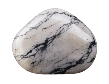 Smooth Howlite Stone with Grey Veins — Transparent PNG (AI Generated)