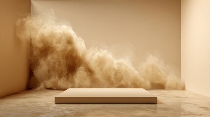 Beige Platform in Dusty Room