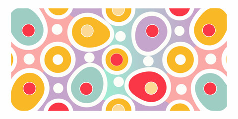 Abstract organic shapes and circles in pastel colors with a playful and modern design