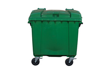 Large Green Outdoor Waste Bin on Wheels