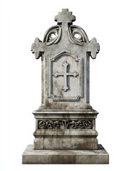 a tombstone - front view isolated on white background