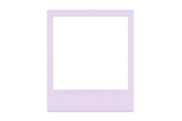 Purple instant photo frame with transparent background, perfect for showcasing pictures and designs
