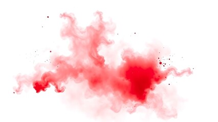 A vibrant red powder cloud in motion, creating an abstract and dynamic festival-inspired visual.