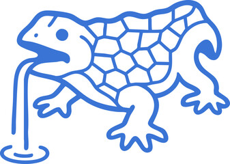 스페인 바르셀로나의 가우디 건축물 구엘공원 도마뱀 분수 아이콘