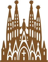 스페인 바르셀로나의 가우디 건축물 사그라다 파밀리아 아이콘