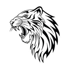 Tribal Tiger Face Pattern Illustration