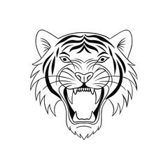 Tribal Tiger Face Pattern Illustration