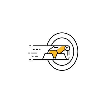 A modern vector graphic portrays an agile serpent swiftly moving with valuable gold bars, representing accelerated financial prosperity and innovative digital market investments.