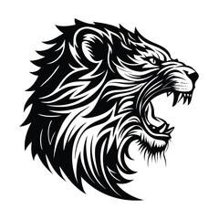 Tribal Tiger Face Pattern Illustration