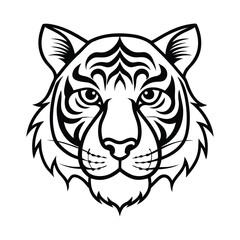 Tribal Tiger Face Pattern Illustration
