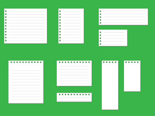 罫線の入ったシンプルなメモ用紙のフレームセット（白）