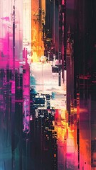 Obraz premium Vibrant Abstract Digital Art with Bold Colors and Dynamic Lines