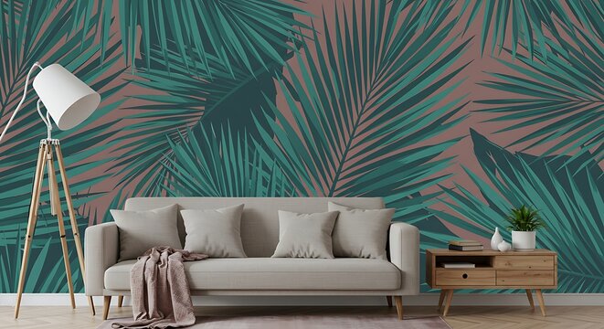 Teal Twilight Palms