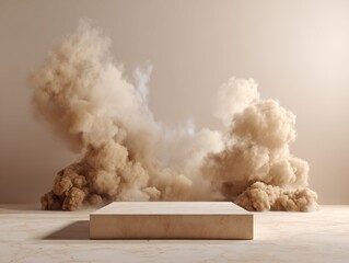 Stone Platform and Dust Clouds