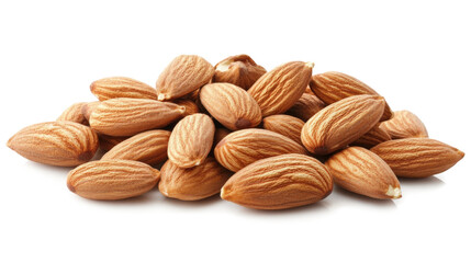 Fototapeta premium Almonds seeds group isolated on a white background
