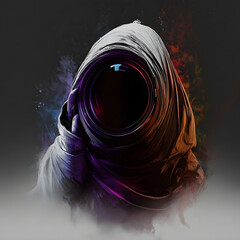 A rugged man with a beard peers intently through a camera lens, wearing outdoor gear and focused on photography.