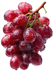 Close up of a Bunch of Red Grapes with Water Droplets