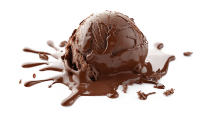 Chocolate dip ice cream isolated on a white background