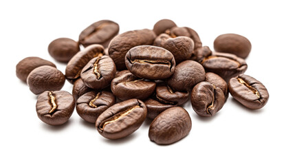 Naklejka premium Roasted coffee beans isolated on a white background 