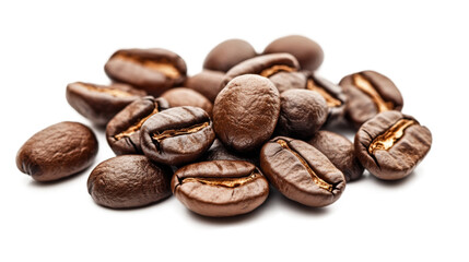 Naklejka premium Roasted coffee beans isolated on a white background 