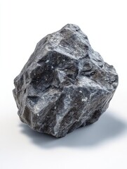 Obraz premium Dark Gray Metallic Rock on White Background