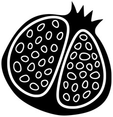 fruit illustration pomegranate silhouette organic logo fresh icon food outline nature juice ripe healthy natural diet seed sweet closeup shape women vector graphic background