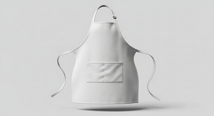 White Apron with Pocket
