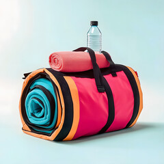 One pack of plastic garbage bags, macro, isolated on white background.