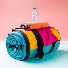 One pack of plastic garbage bags, macro, isolated on white background.