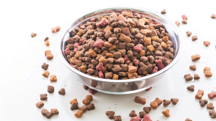 Dog Food: Dry Dog Food &ndash; Showcasing Nutrient-Dense Granules, Long Shelf Life, and Tailored Formulas for Puppies, Adult Dogs, and Senior Canines &ndash; Ideal Visuals for Pet Stores, E-Commerce Listings, and