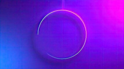 Neon circle frame against gradient background