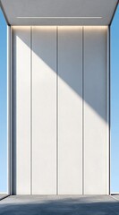 White wall interior, sunlit, modern design