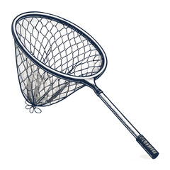 Depicting Create Bold Stroke Landing Net With Handle Elegant Professional Photo