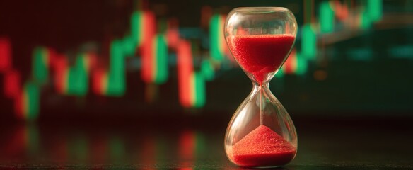 The Hourglass Symbolizing Time Running Out for Stock Market Traders Amid Volatility