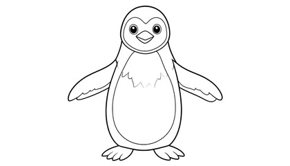 Cute penguin outline drawing